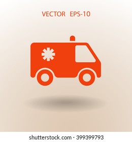 Icono plano de la ambulancia