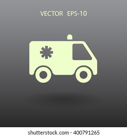Icono plano de la ambulancia