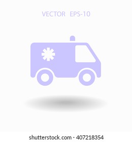 Flat  icon of ambulance