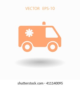 Flat  icon of ambulance