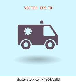 Flat  icon of ambulance
