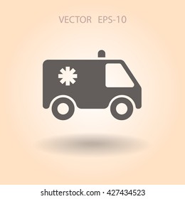 Flat  icon of ambulance