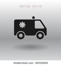 Flat  icon of ambulance
