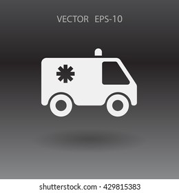 Flat  icon of ambulance