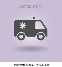 Flat  icon of ambulance