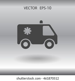 Flat  icon of ambulance