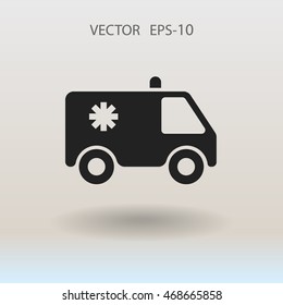 Flat  icon of ambulance