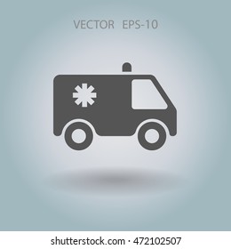 Flat  icon of ambulance