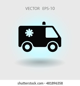 Ícone plano da ambulância