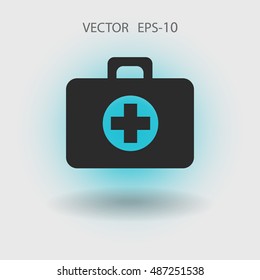 Flat icon of ambulance