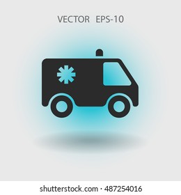 Icono plano de la ambulancia