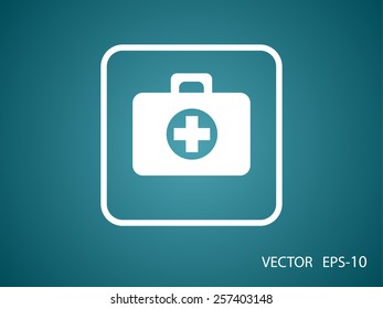 Flat icon of ambulance bag