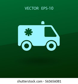 Flat icon of ambulance vector illustration