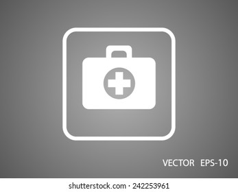 Flaches Symbol für Krankenwagen