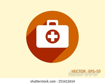 Flat icon of ambulanse