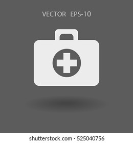 Flat icon of ambulanse. vector illustration