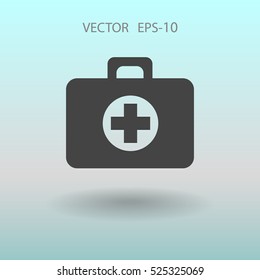 Flat icon of ambulanse. vector illustration