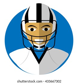 Flat icon of the American football. Symbol of an active type of rest.