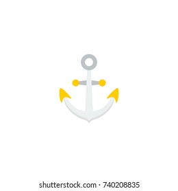 Flat Icon Anchor Element Isolated On Clean Background