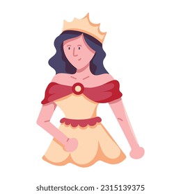 Icono plano de la antigua reina 