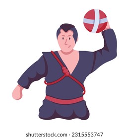 Flat icon of ancient warrior 