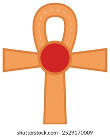 Flat icon of ankh ancient isolated on white background.