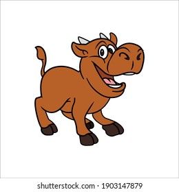 Flat Icon  Anoa Animal Vector Design