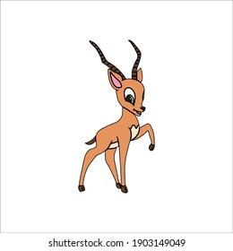 Flat Icon  Antilope Animal Vector Design