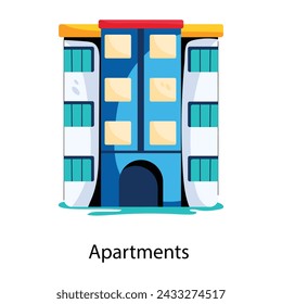 Here’s a flat icon of apartments building 