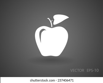 Flat  icon of apple