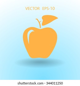 Flat  icon of apple