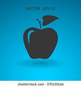 Flat  icon of apple