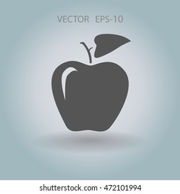 Flat  icon of apple