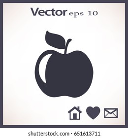 Flat icon. An Apple.