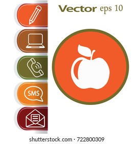 Flat icon. An Apple.