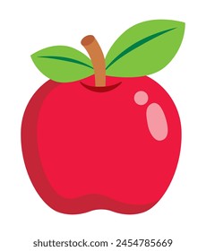 Icono plano Ilustración vectorial de garabato de fruta de manzana