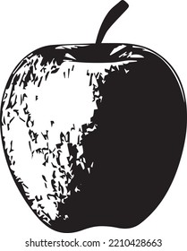 Icono plano manzana aislada en fondo blanco. Icono de fruta.