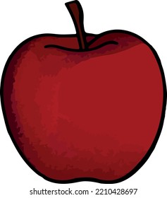 Icono plano manzana aislada en fondo blanco. Icono de fruta.