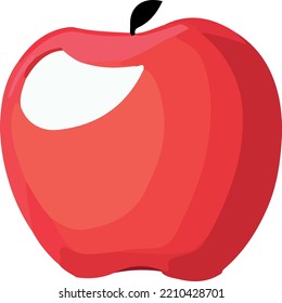 Icono plano manzana aislada en fondo blanco. Icono de fruta.