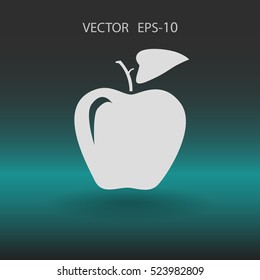Icono plano de ilustración vectorial de manzana