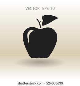 Flat  icon of apple vector illustration