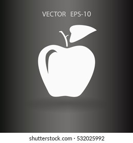 Flat  icon of apple vector illustration