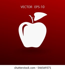 Icono plano de ilustración vectorial de manzana