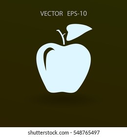 Flat  icon of apple vector illustration