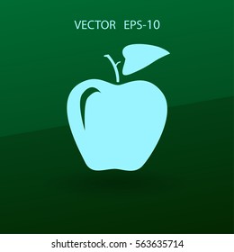 Flat  icon of apple vector illustration