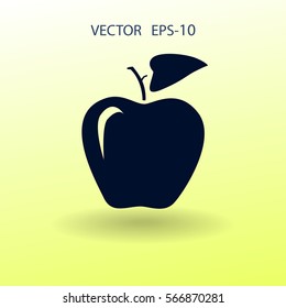 Flat  icon of apple vector illustration
