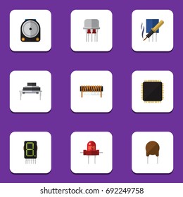 Flat Icon Appliance Set Of Recipient, Hdd, Triode And Other Vector Objects. Also Includes Recipient, Semiconductor, Display Elements.