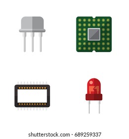 Flat Icon Appliance Set Of Resist, Unit, Mainframe And Other Vector Objects. Also Includes Unit, Central, Mainframe Elements.