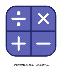 Flat icon application calculator isolated on white background. Vector illustration.