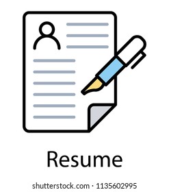 
Flat icon of application for employment 
